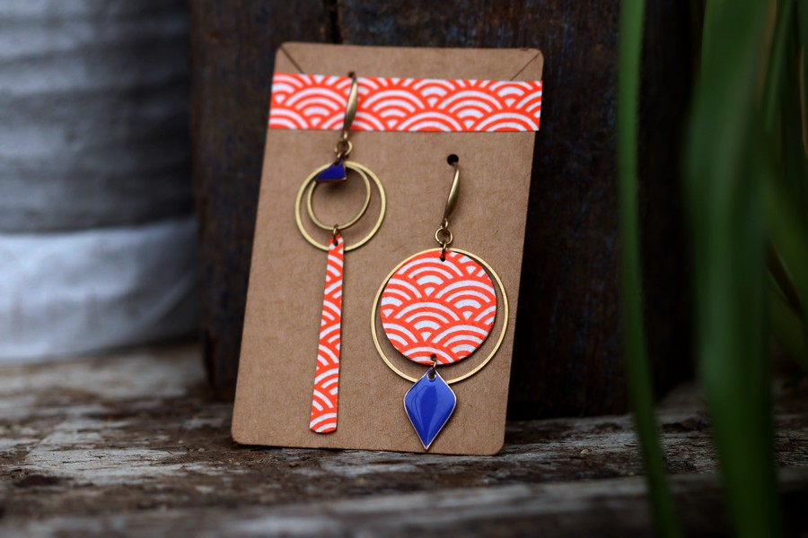 Boucles d'oreilles washi