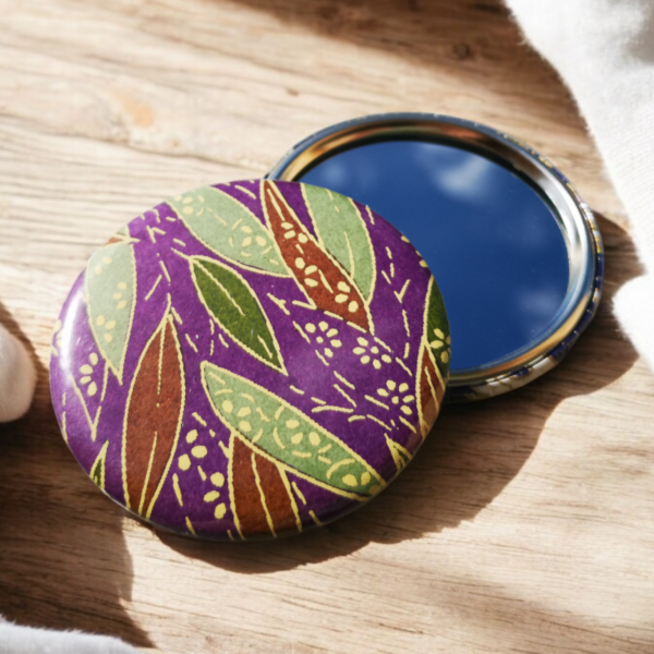 Miroir de poche - vert&violet