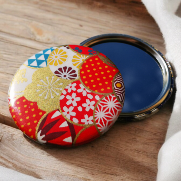 Miroir de poche - fleurs et motifs multicolores