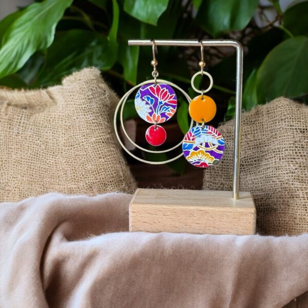 Boucles d'oreilles « Les Audacieuses » - Modèle "Kaede" - Multicolores