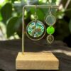 Boucles d'oreilles washi - Modèle "buruberu" - vert