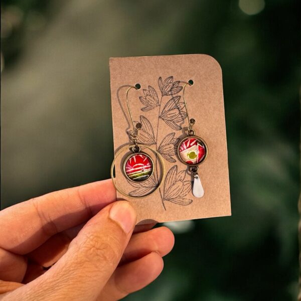 boucles d'oreilles asymétriques "Les décalées" -