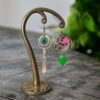 Boucles d'oreilles washi - Modèle "Jasumin" - Rose&vert