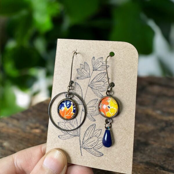boucles d'oreilles asymétriques "Les décalées" -