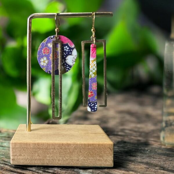 Boucles d'oreilles collection « Les Audacieuses » - Modèle "Erika " - Violet&rose