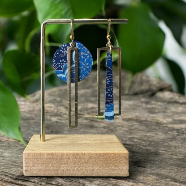 Boucles d'oreilles collection « Les Audacieuses » - Modèle "Erika " - Bleu