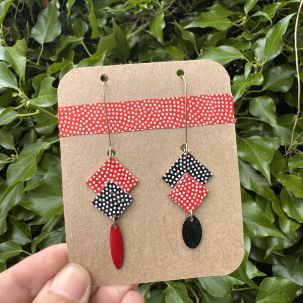 Boucles d'oreilles collection « Les Audacieuses » - Rouge&Noir
