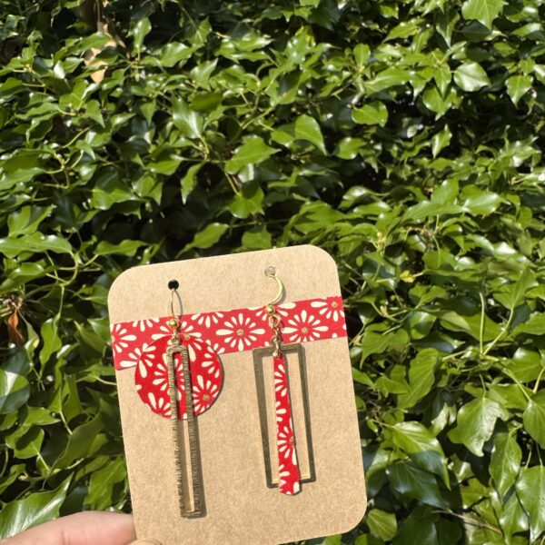 Boucles d'oreilles collection « Les Audacieuses » - Rouge, blanc&Or