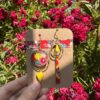 Boucles d'oreilles collection « Les Audacieuses » - Fleuris tons rouges&jaune