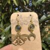 Boucles d'oreilles collection - Les Délicieuses - Noir&doré lune&papillon