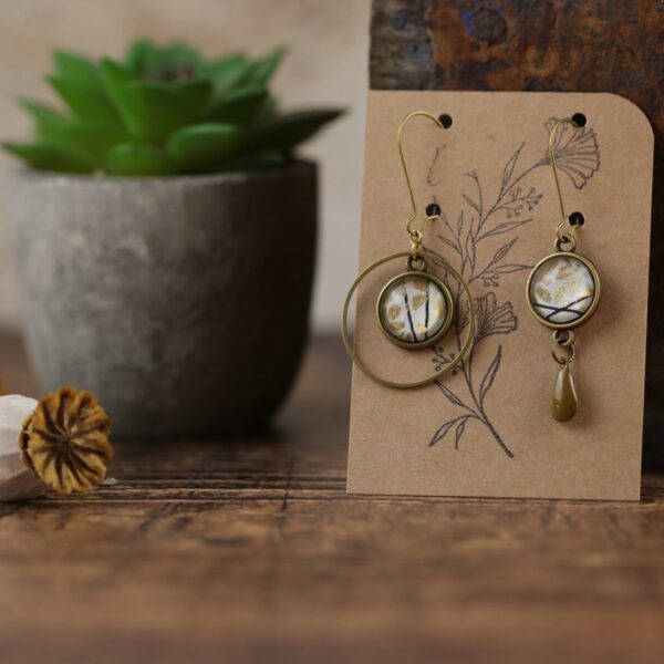 boucles d'oreilles asymétriques "Les décalées" -