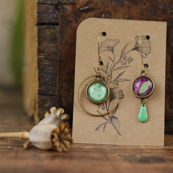 boucles d'oreilles asymétriques "Les décalées" -