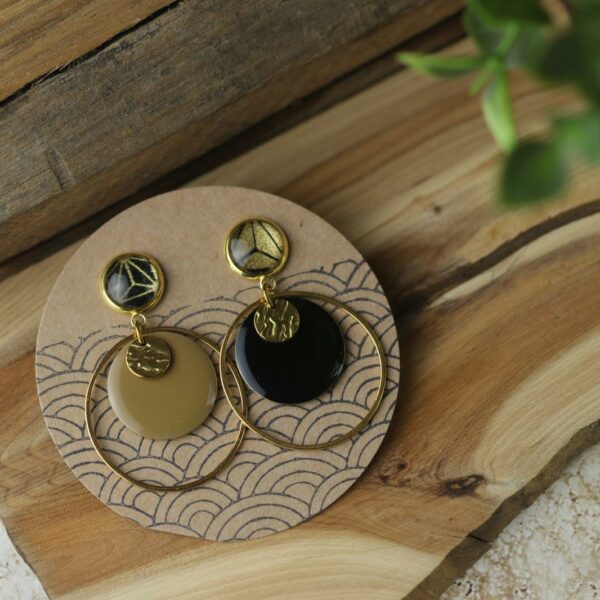 Les Équilibrées - Boucles asymétriques - Modèle "Éclipse" - Doré