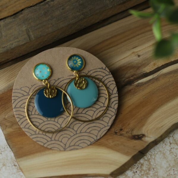 Les Équilibrées - Boucles asymétriques - Modèle "Lagune" - Doré